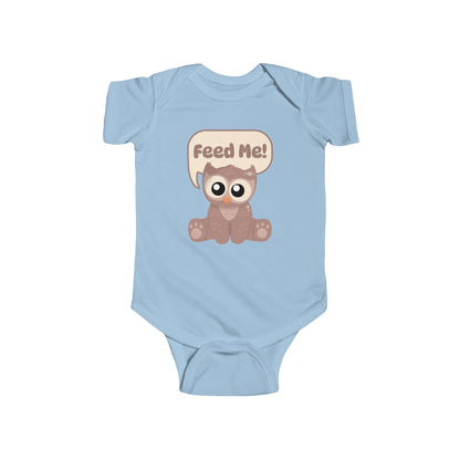 D&D Baby Bodysuit Owlbear Feed Me Color: Light Blue Size: NB (0-3M)