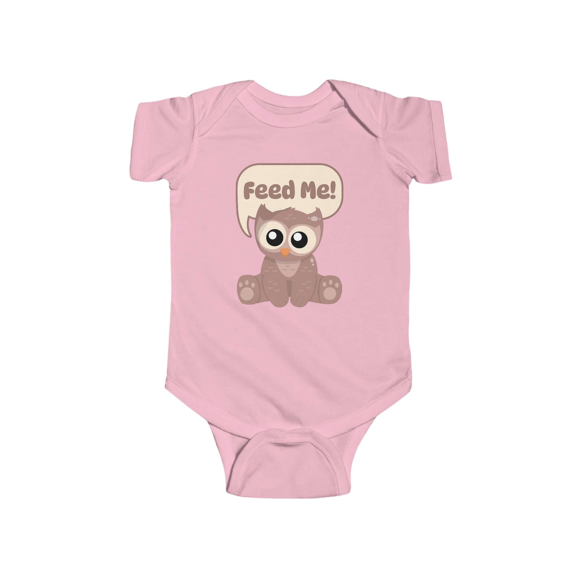 D&D Baby Bodysuit Owlbear Feed Me Color: Pink Size: NB (0-3M)