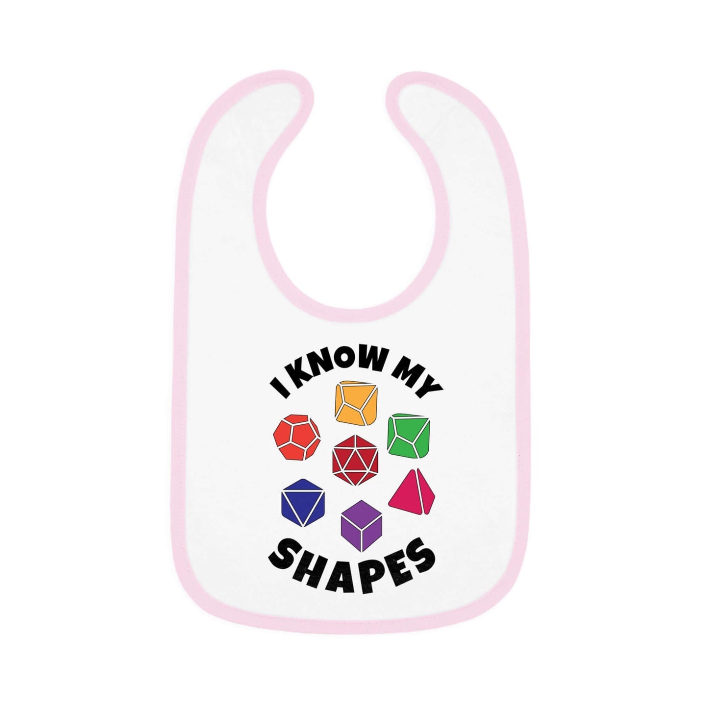 New DnD Baby Bib I know My Shapes Color: White/Pink Size: One size