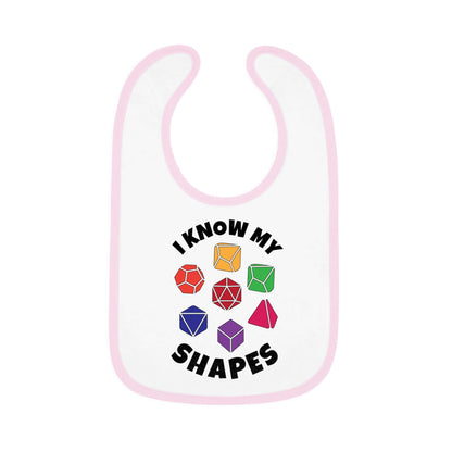 New DnD Baby Bib I know My Shapes Color: White/Pink Size: One size