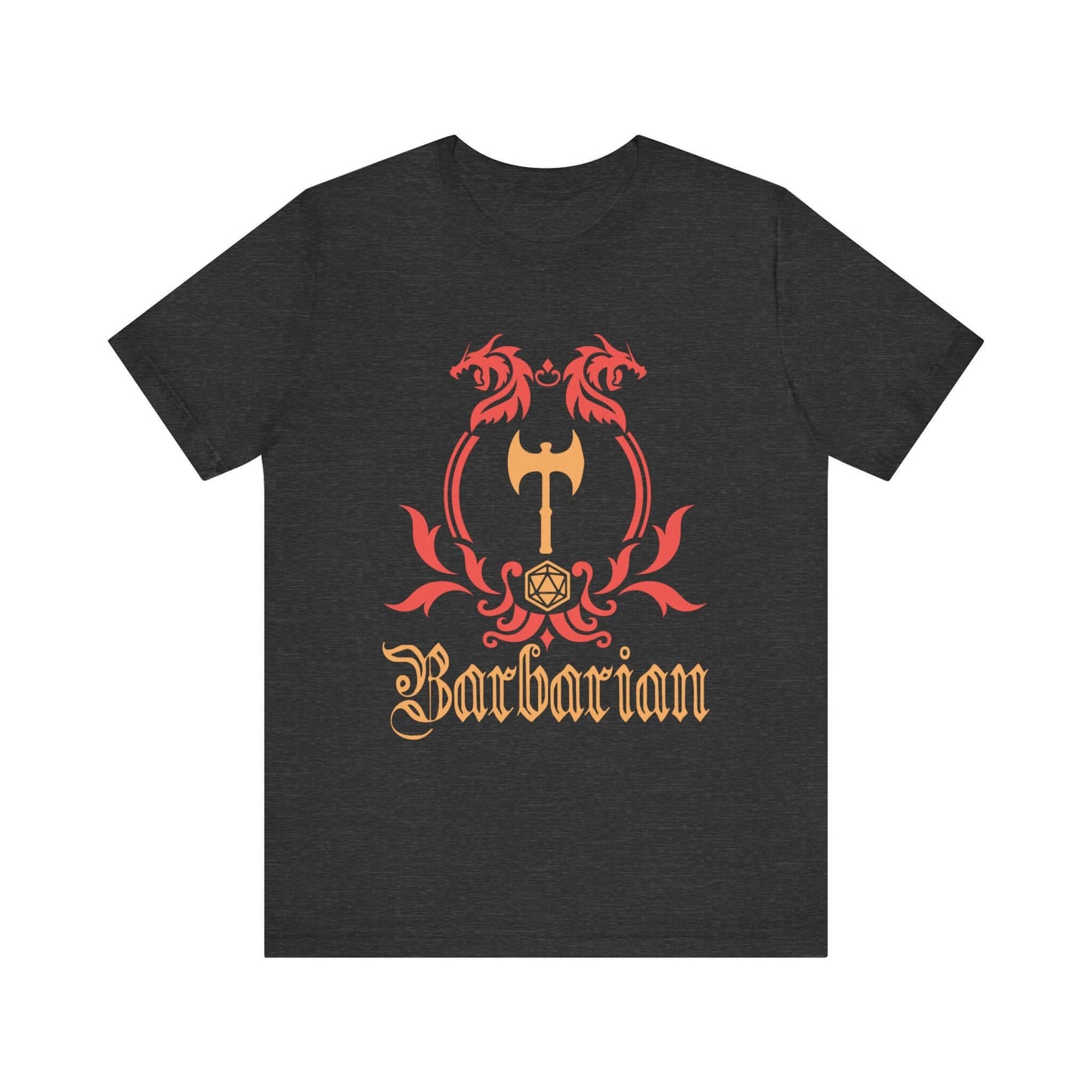 D&D Barbarian Class Emblem T-shirt Color: Dark Grey Heather Size: S