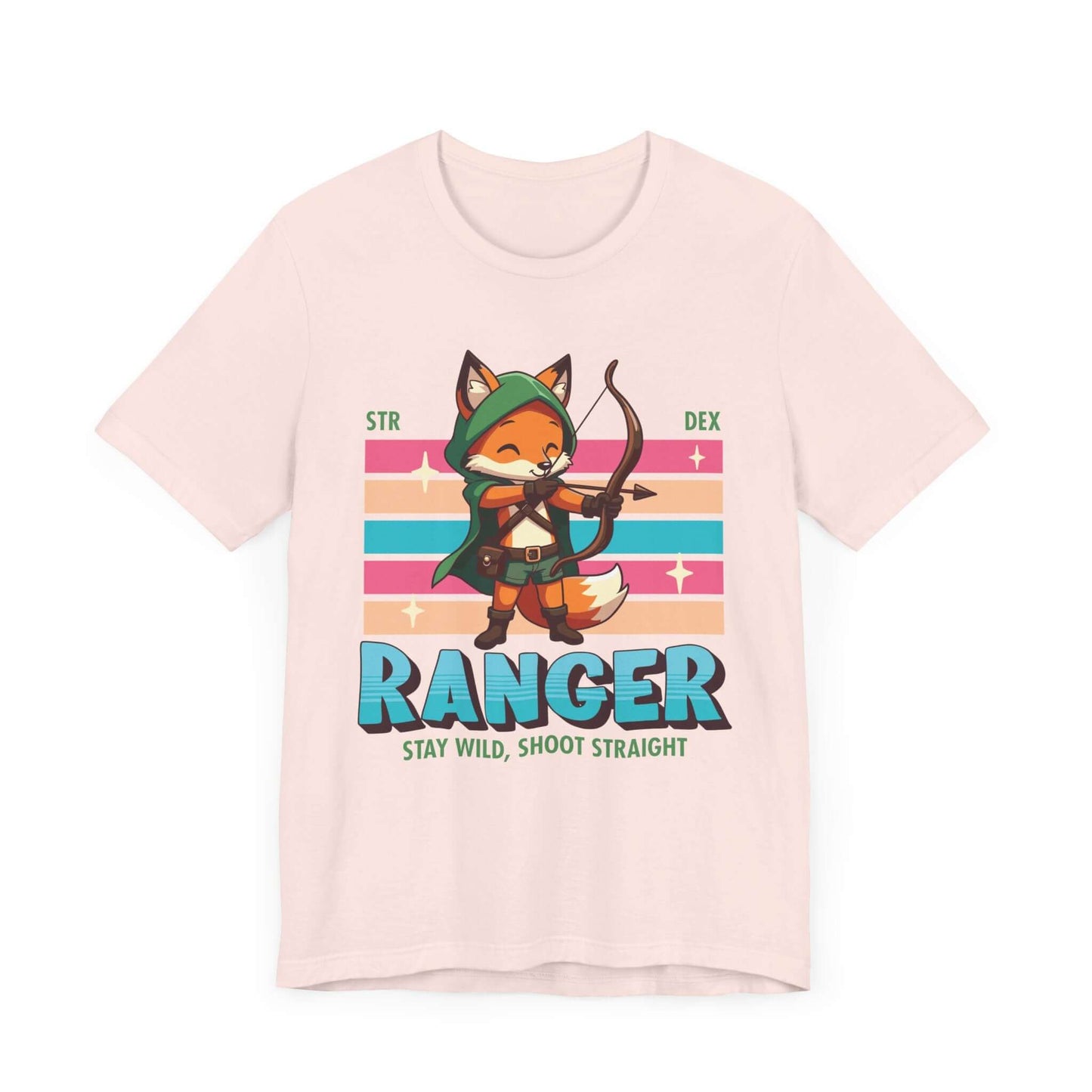 DnD Ranger Shirt - D&D Kawaii Class T-shirt Color: Soft Pink Size: S