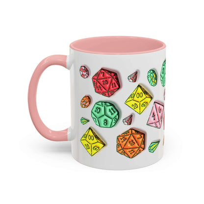 D&D Faux 3D Dice Mug Size: 11oz Color: Pink