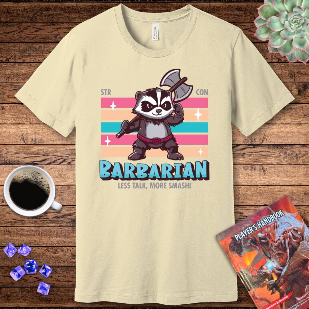 DnD Barbarian Shirt - D&D Kawaii Class T-shirt Color: Baby Blue Size: S