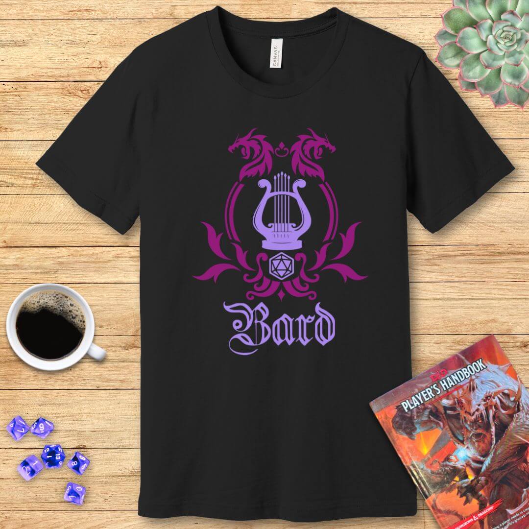 D&D Bard Class Emblem T-Shirt Color: Black Size: S