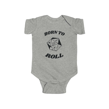 D&D Baby Bodysuit Born To Roll d20 Color: Heather Size: NB (0-3M)