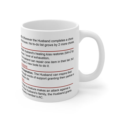 D&D Husband Stat Block Mug Size: 11oz