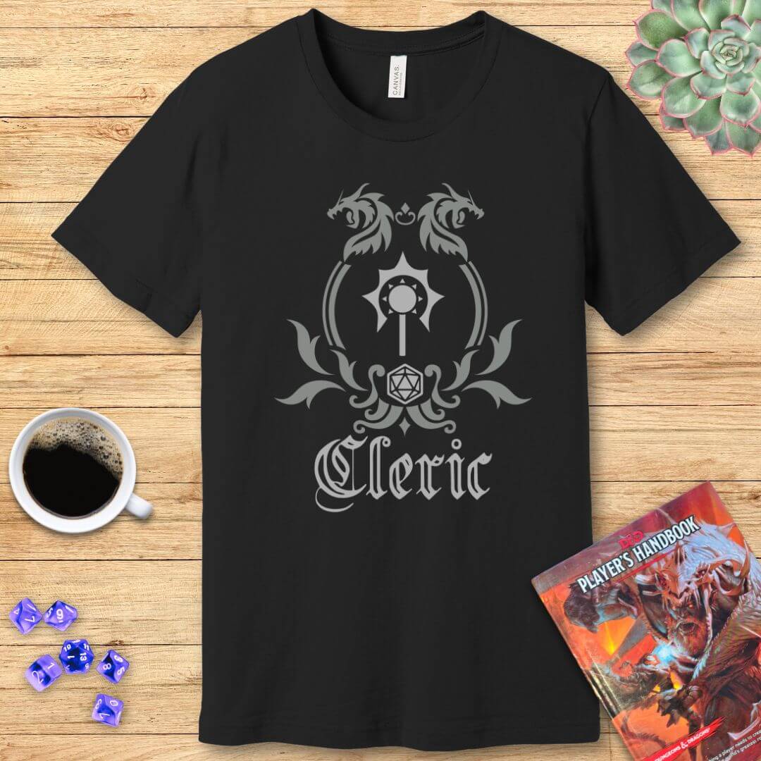 D&D Cleric Class Emblem T-Shirt Color: Black Size: S