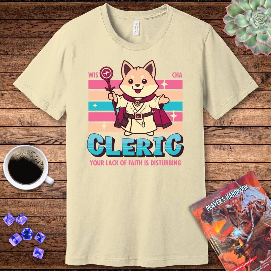 DnD Cleric Shirt - D&D Kawaii Class T-shirt Color: Baby Blue Size: S