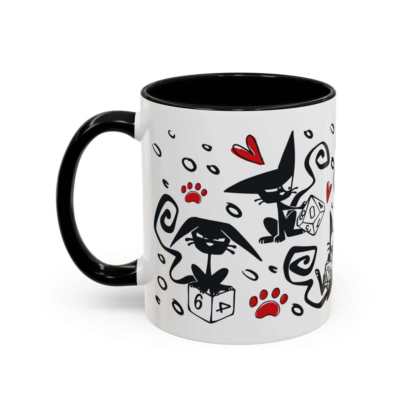 D&D Cat Dice Mug Size: 11oz Color: Black