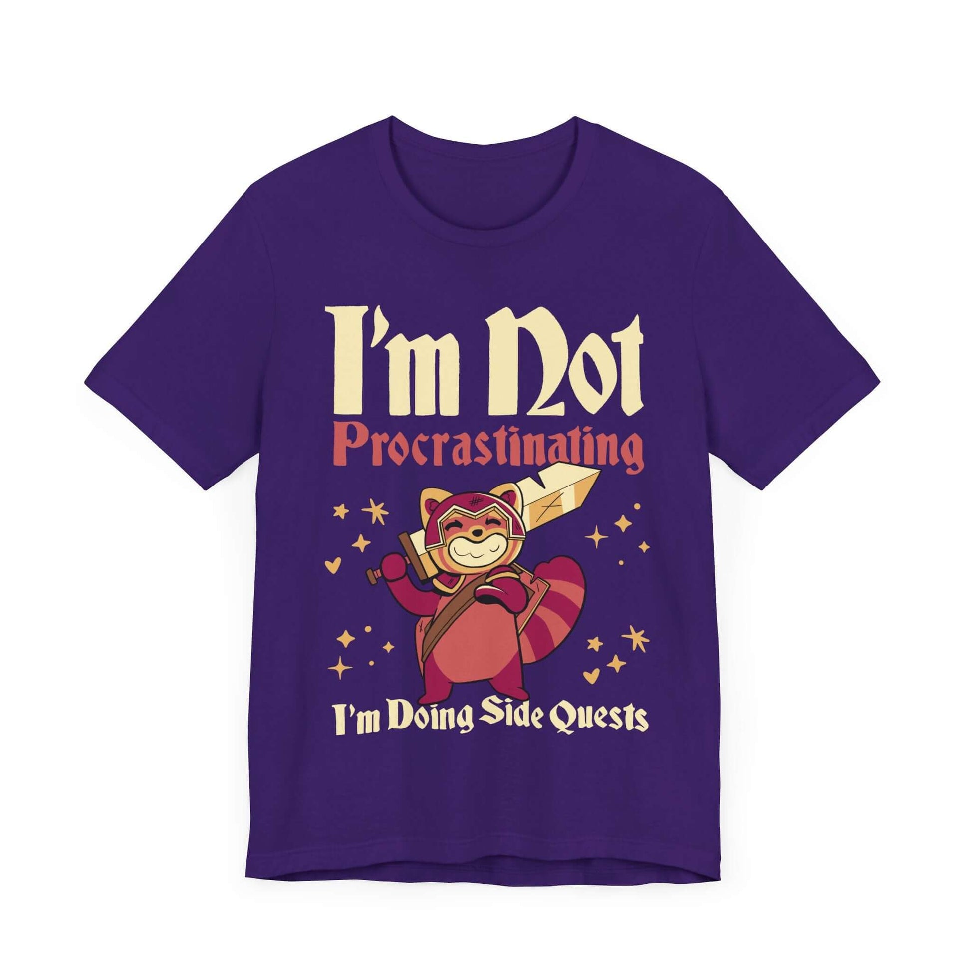 Funny DND Shirt - I'm Not Procrastinating I'm Doing Side Quests Color: Team Purple Size: S