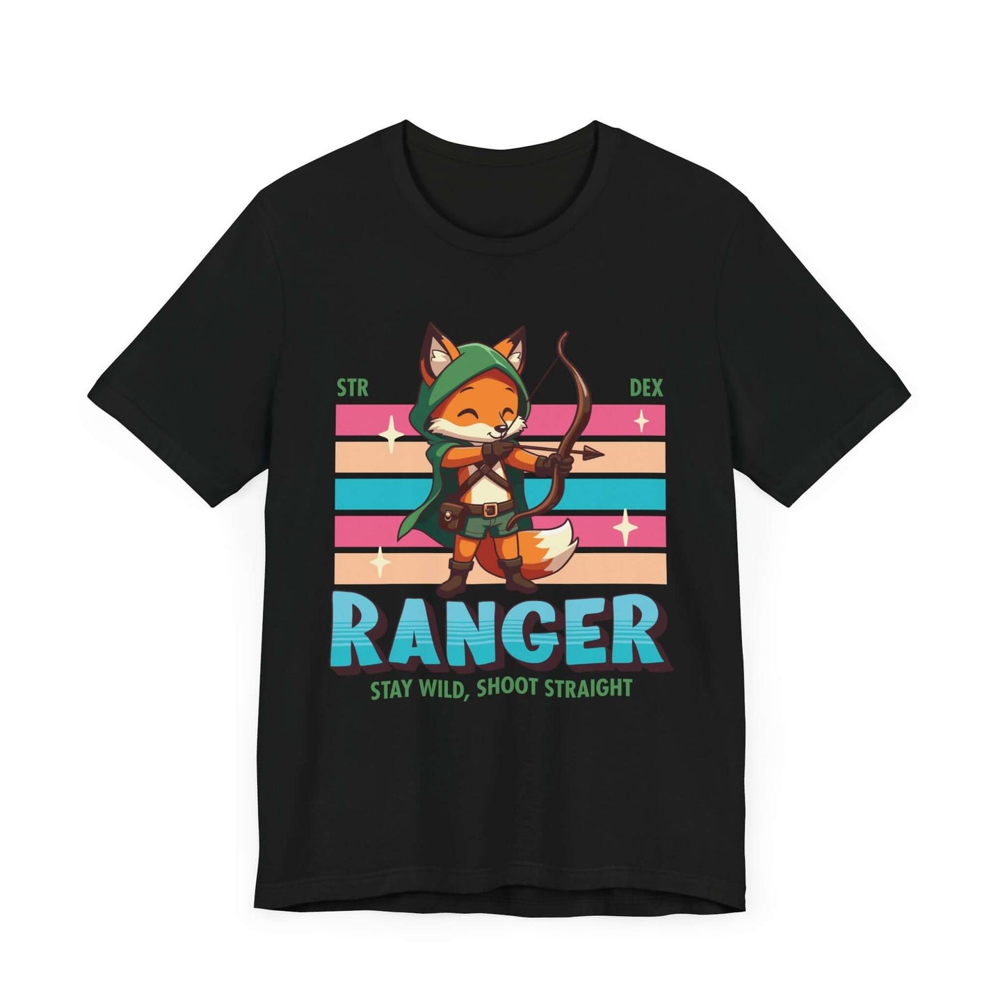 DnD Ranger Shirt - D&D Kawaii Class T-shirt Color: Black Size: S