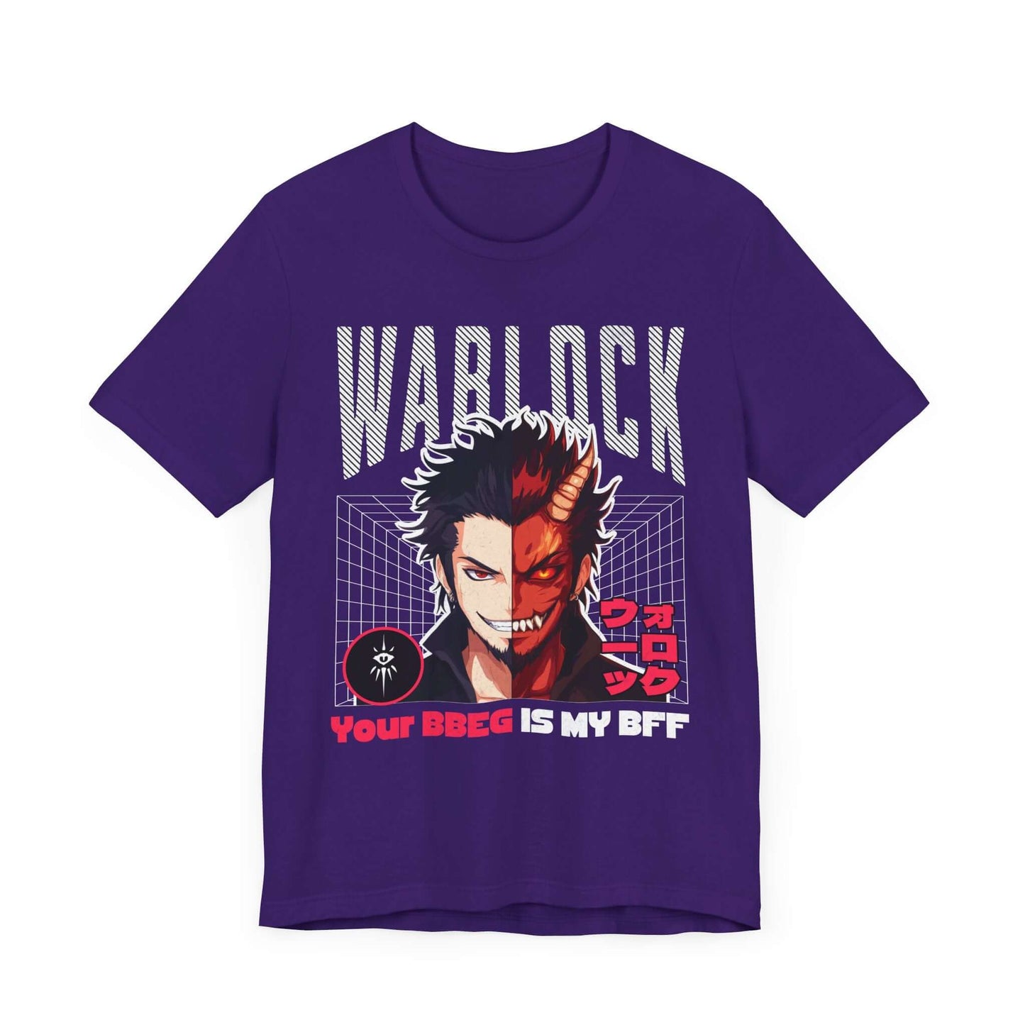 DnD Warlock T-shirt - Your BBEG Is My BFF Color: Team Purple Size: S