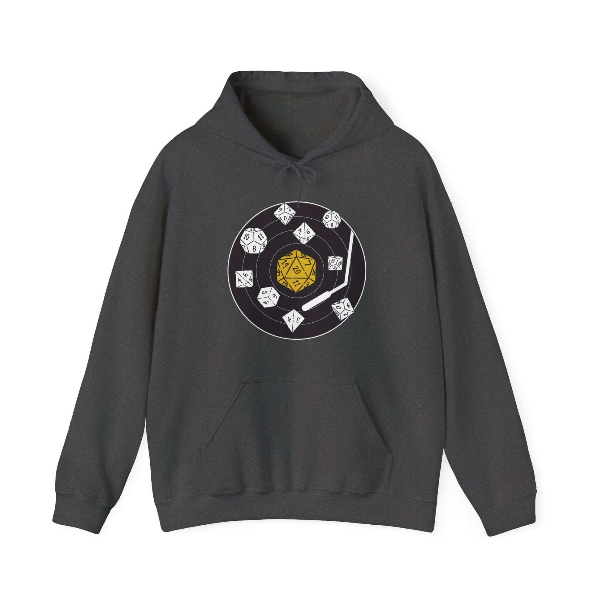 D&D Dice Record Vinyl Hoodie Color: Dark Heather Size: S