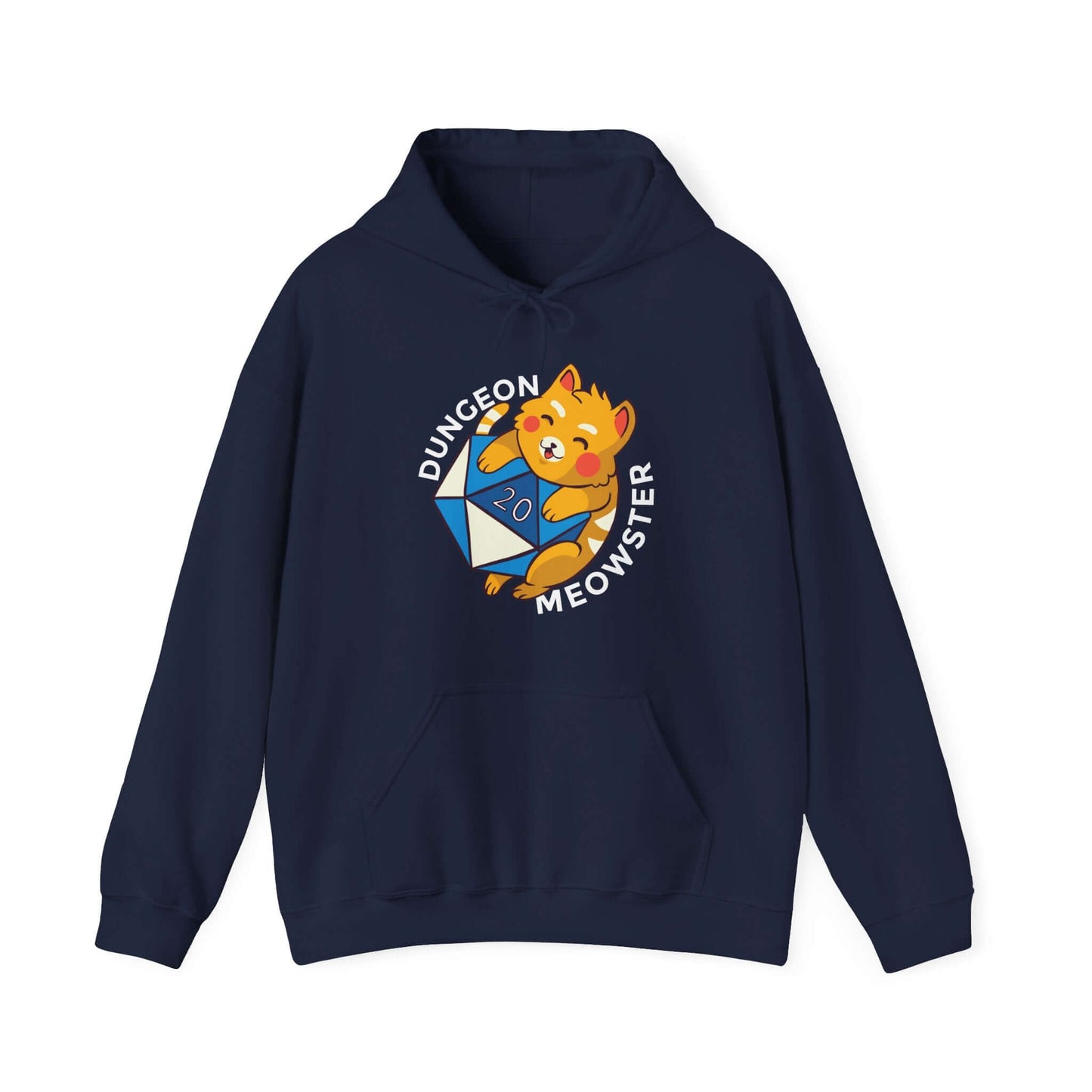 D&D Dungeon Meowster DM Hoodie Color: Navy Size: S