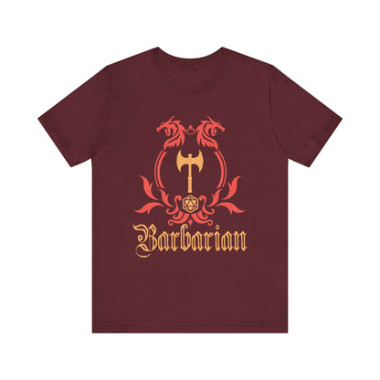 D&D Barbarian Class Emblem T-shirt Color: Maroon Size: S