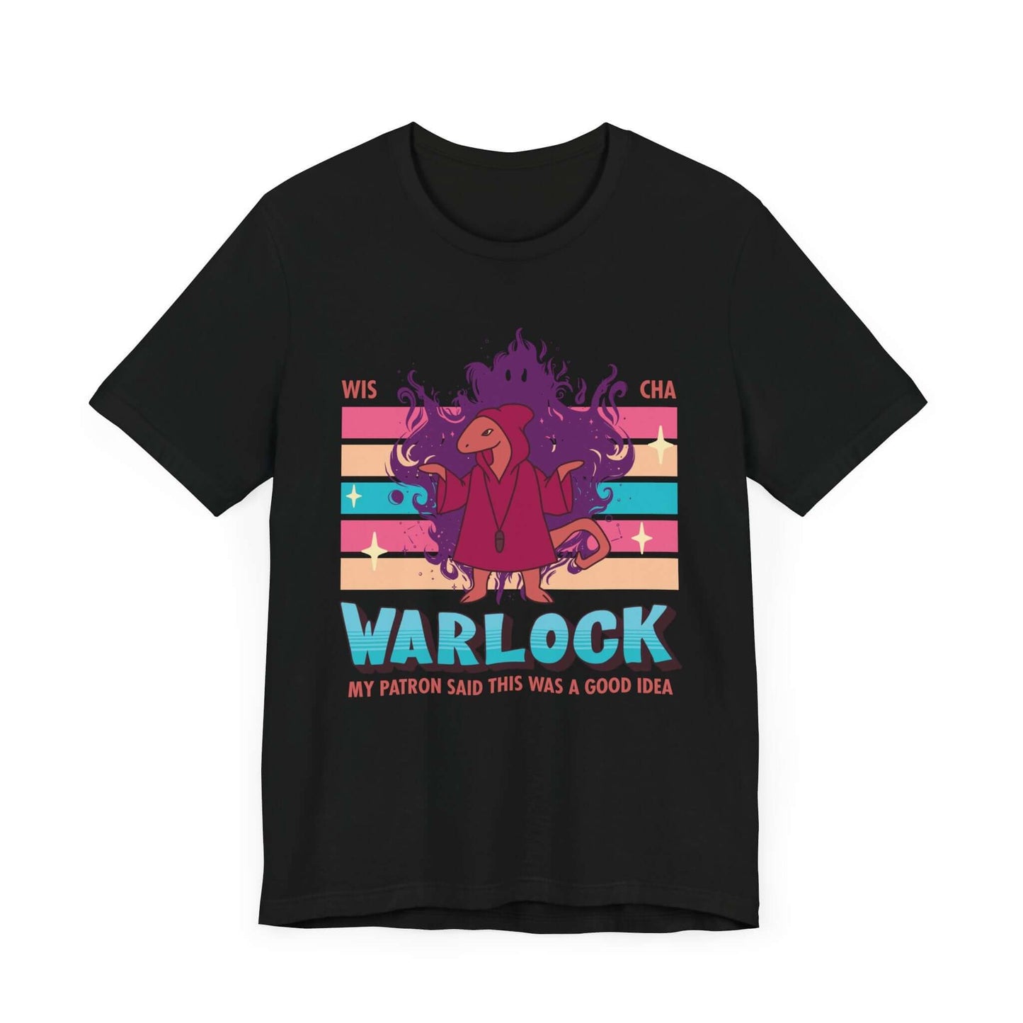 DnD Warlock Shirt - D&D Kawaii Class T-shirt Color: Black Size: S