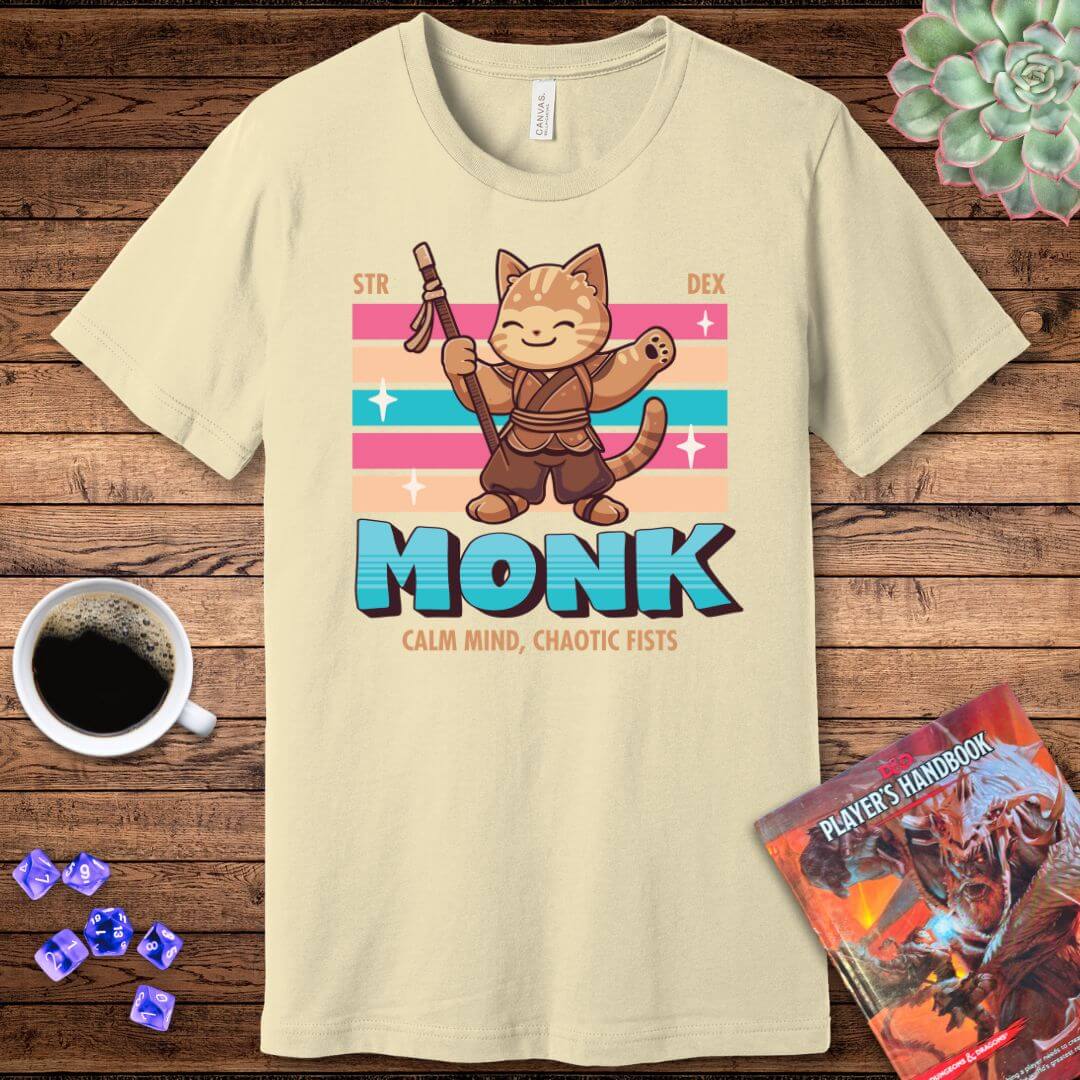 DnD Monk Shirt - D&D Kawaii Class T-shirt Color: Baby Blue Size: S