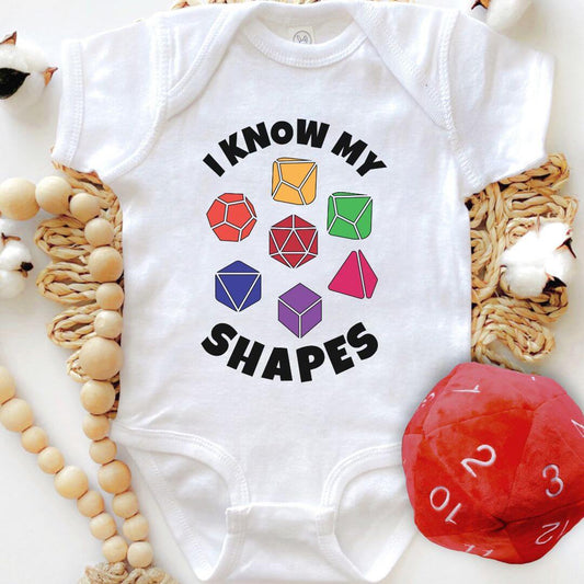 D&D Baby Onesie I know My Shapes