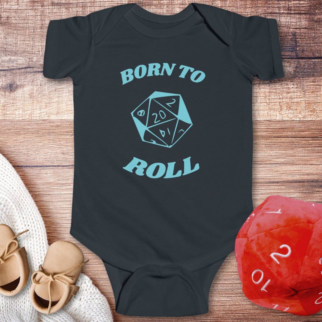 D&D Baby Bodysuit Born To Roll d20