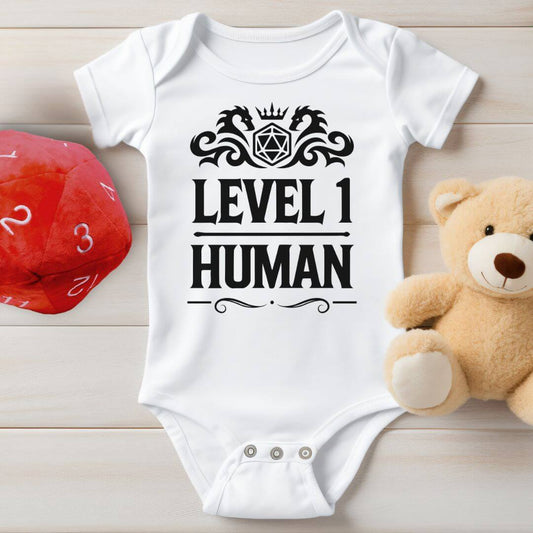 Level 1 Human D&D Baby Bodysuit Color: Heather Size: NB (0-3M)