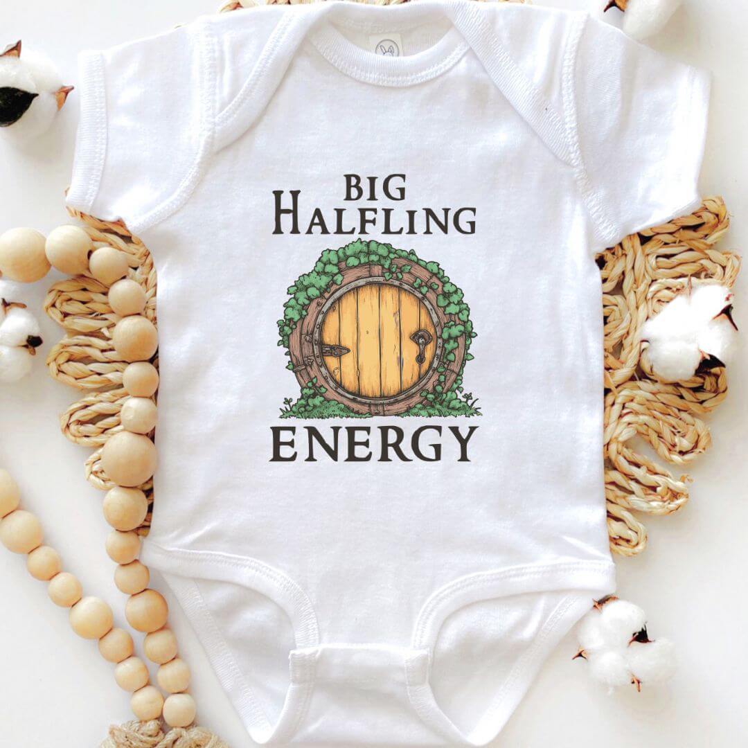 Big Halfling Energy LOTR Baby Bodysuit Color: Heather Size: NB (0-3M)