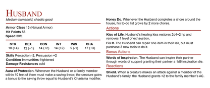 D&D Husband Stat Block Mug