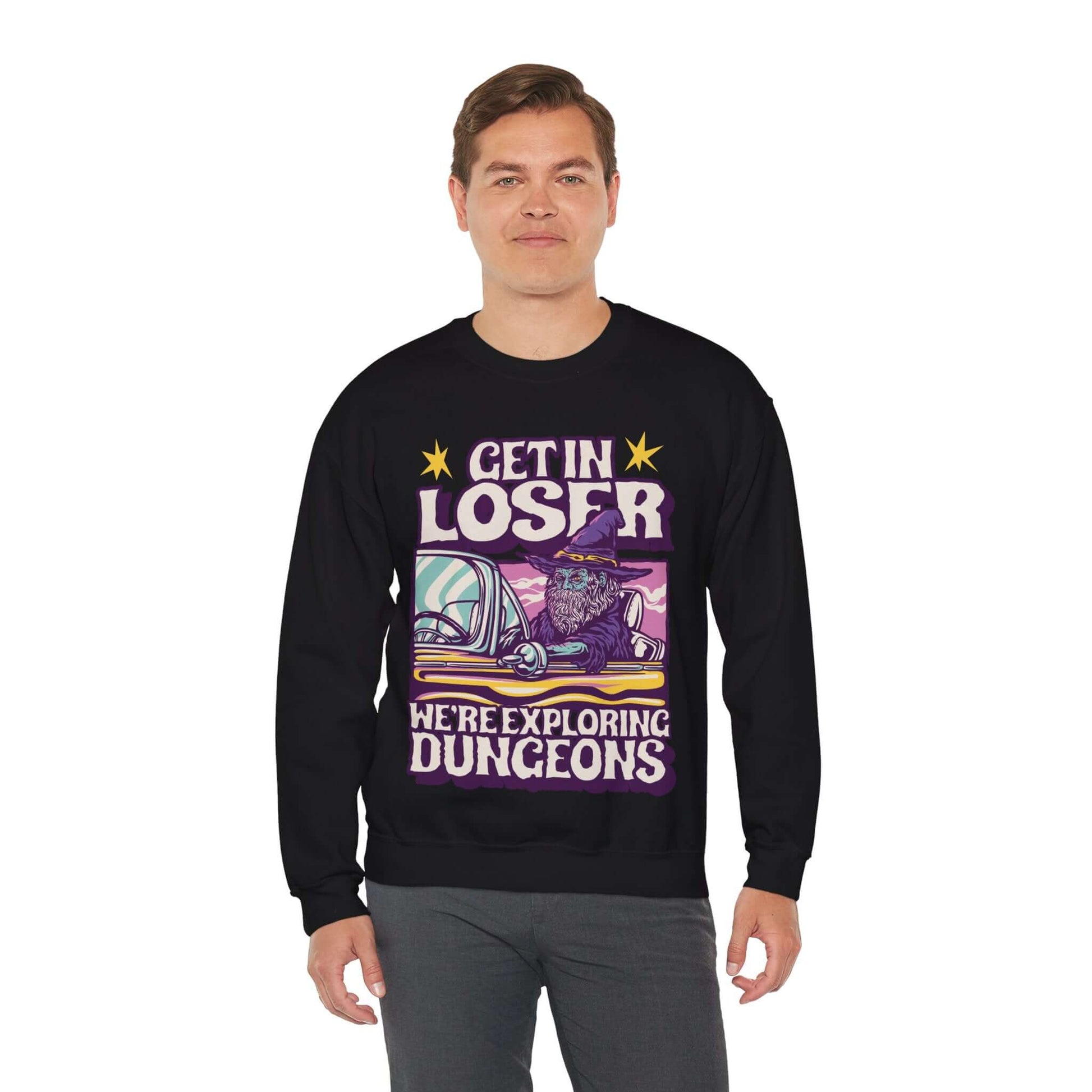 D&D Get In Loser Sweatshirt Size: S Color: Dark Heather