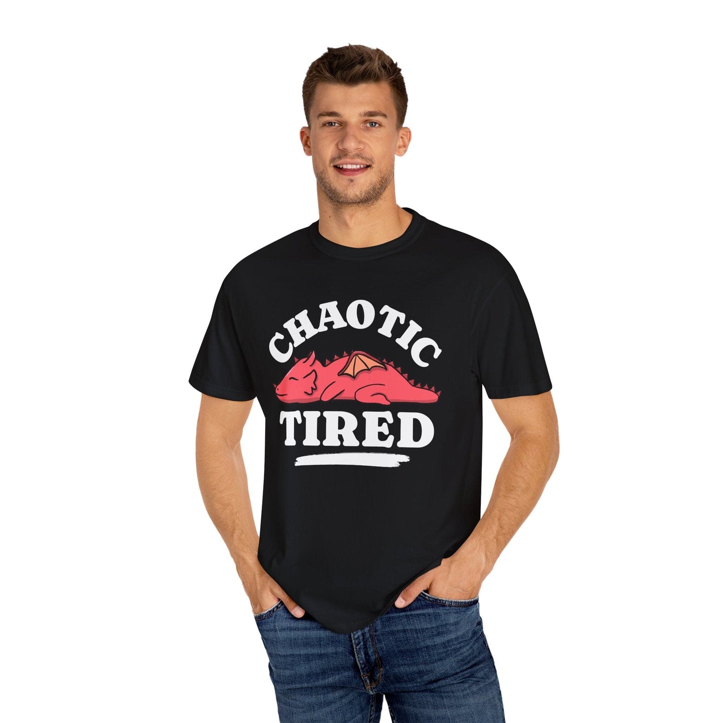 Printify T-Shirt Alignment: Chaotic Tired T-shirt - Comfort Colors