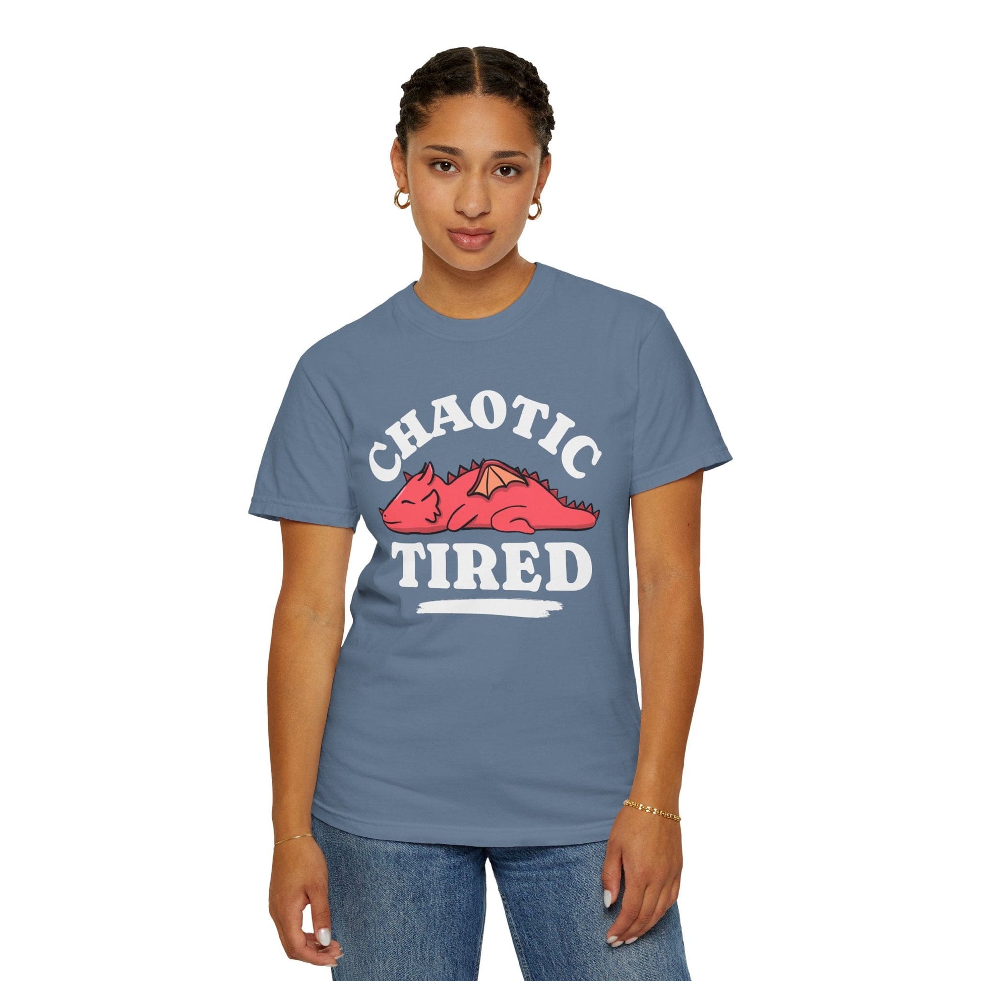 Printify T-Shirt Alignment: Chaotic Tired T-shirt - Comfort Colors