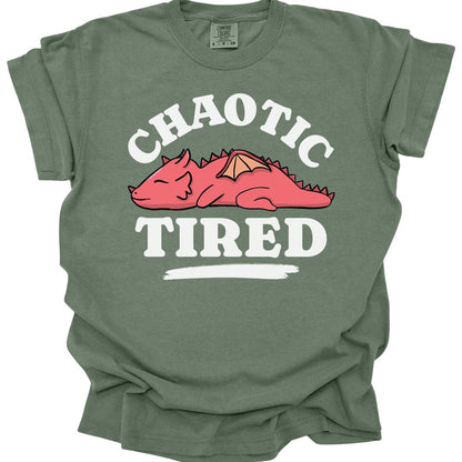 Printify T-Shirt Moss / S Alignment: Chaotic Tired T-shirt - Comfort Colors