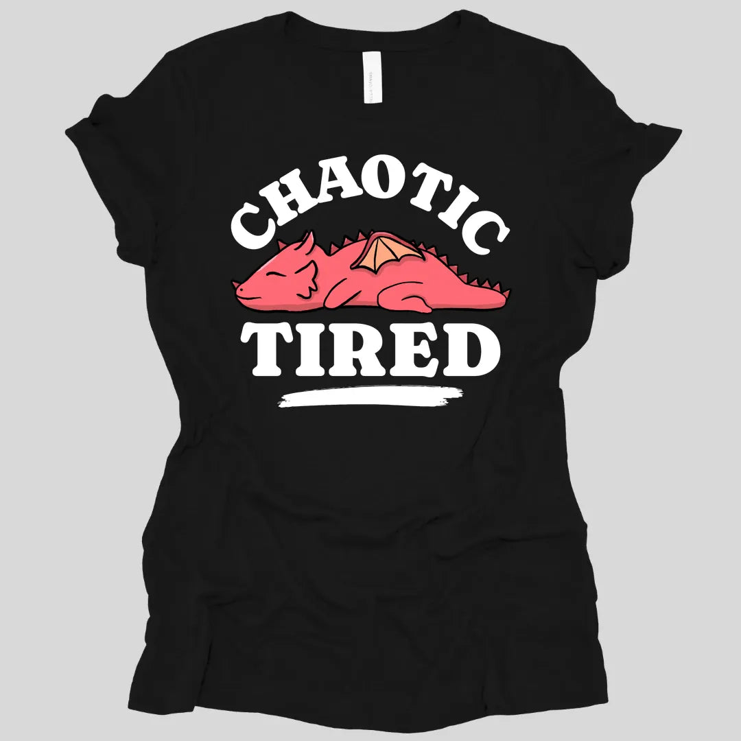 Printify T-Shirt Black / S Alignment: Chaotic Tired Women's T-shirt