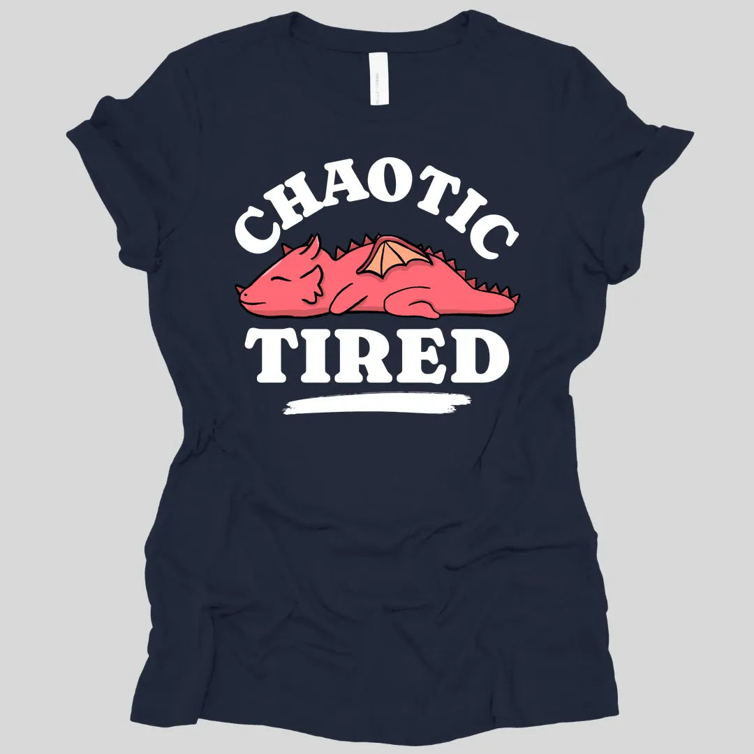 Printify T-Shirt Navy / S Alignment: Chaotic Tired Women's T-shirt