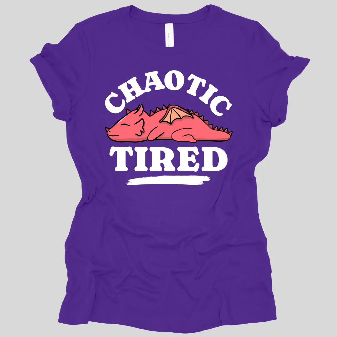 Printify T-Shirt Team Purple / S Alignment: Chaotic Tired Women's T-shirt