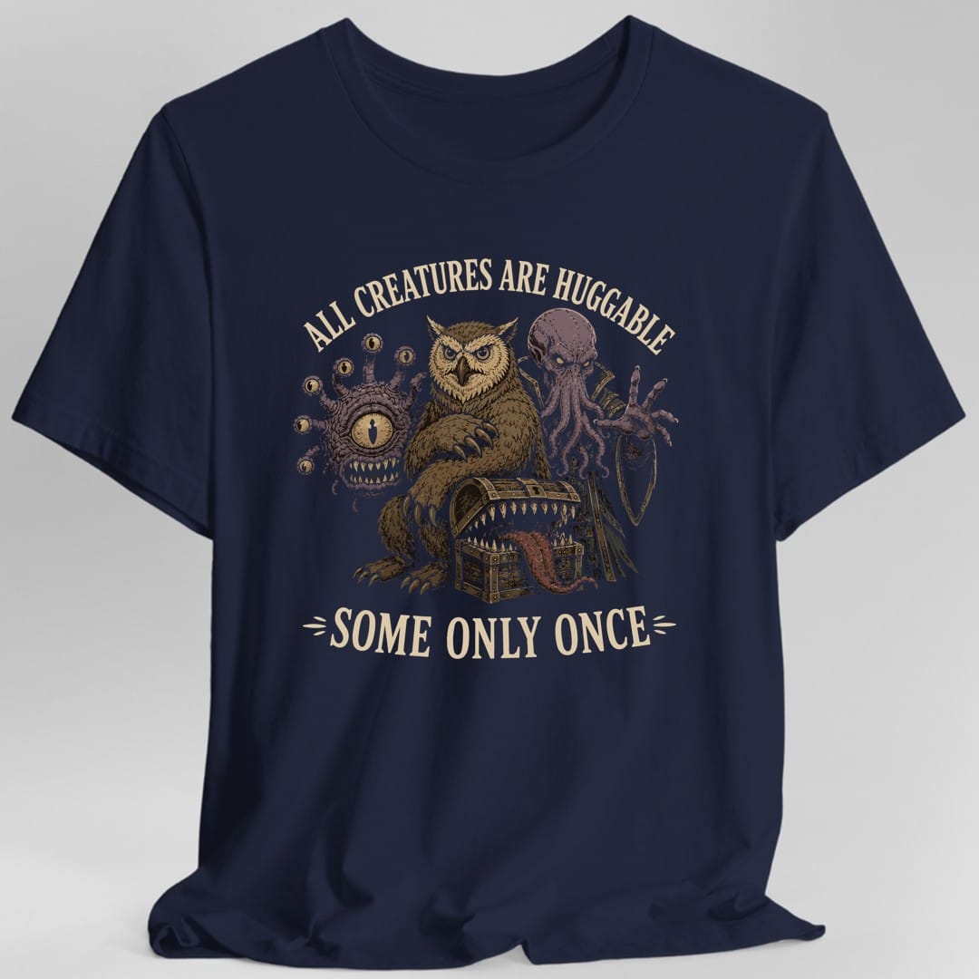 Printify T-Shirt Navy / S All Creatures Huggable T-Shirt