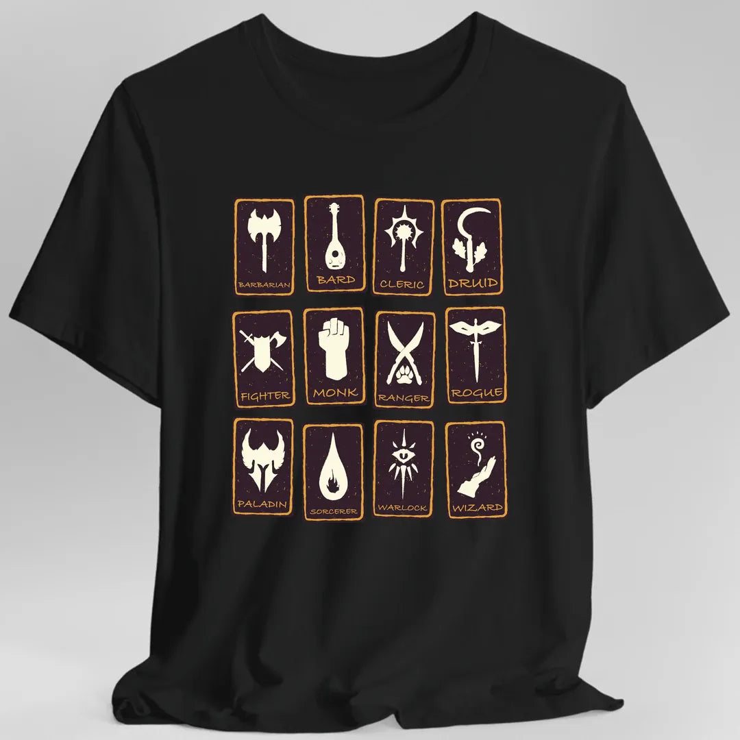 Printify T-Shirt Black / S All DnD Classes Tarot T-Shirt