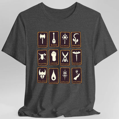 Printify T-Shirt Dark Heather / S All DnD Classes Tarot T-Shirt