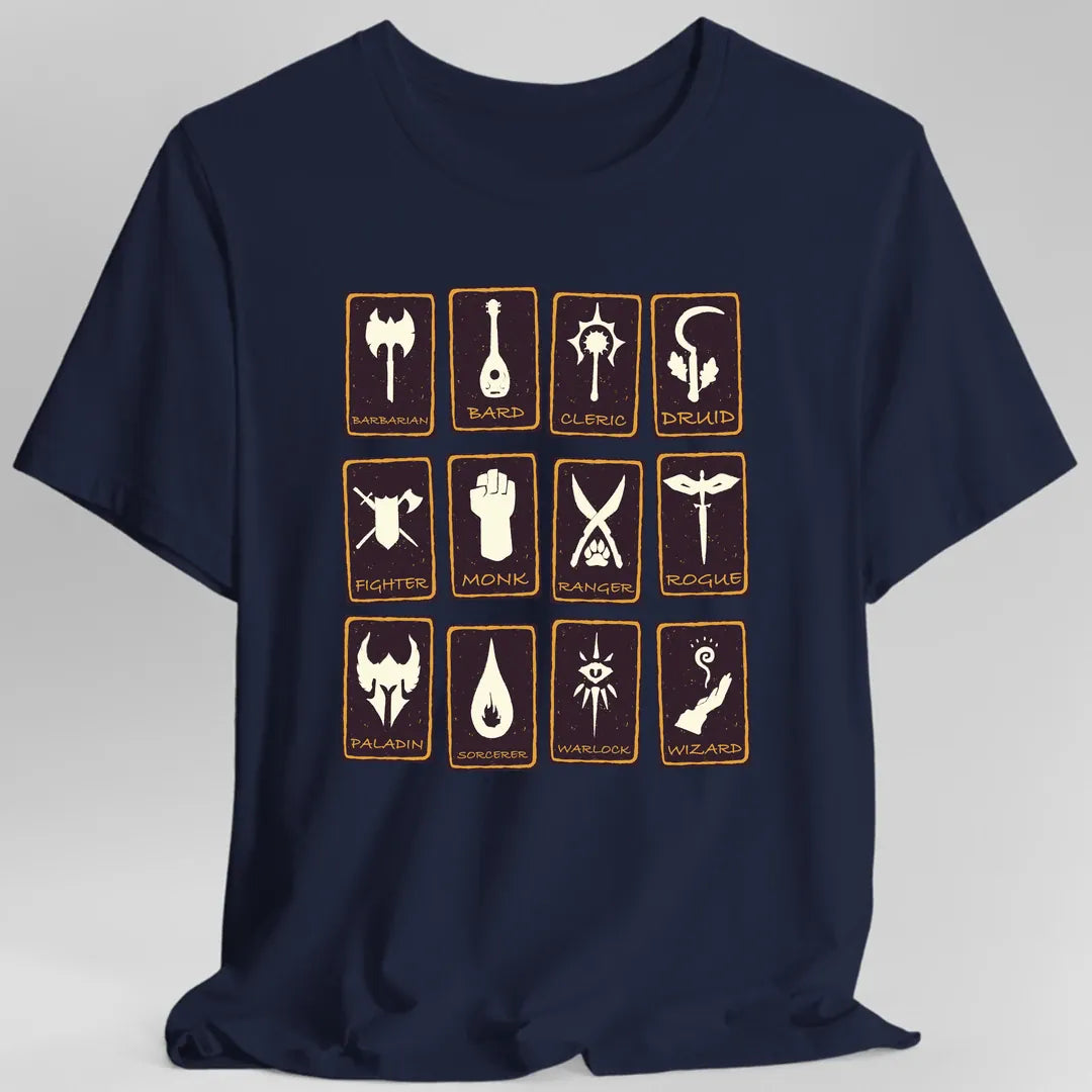 Printify T-Shirt Navy / S All DnD Classes Tarot T-Shirt