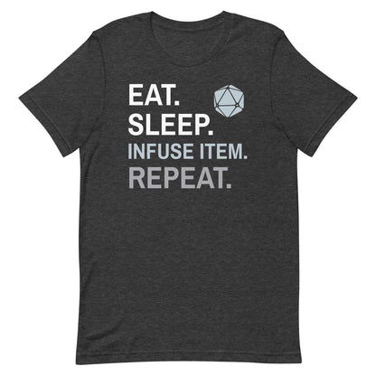 Printify T-Shirt Dark Grey Heather / S Artificer T-Shirt – 'Eat, Sleep, Infuse Item, Repeat'