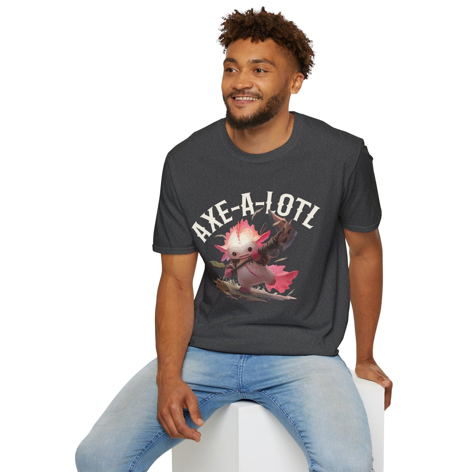 Printify T-Shirt Axe-A-Lotl Funny Axolotl DnD T-Shirt