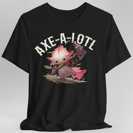 Printify T-Shirt Black / S Axe-A-Lotl Funny Axolotl DnD T-Shirt