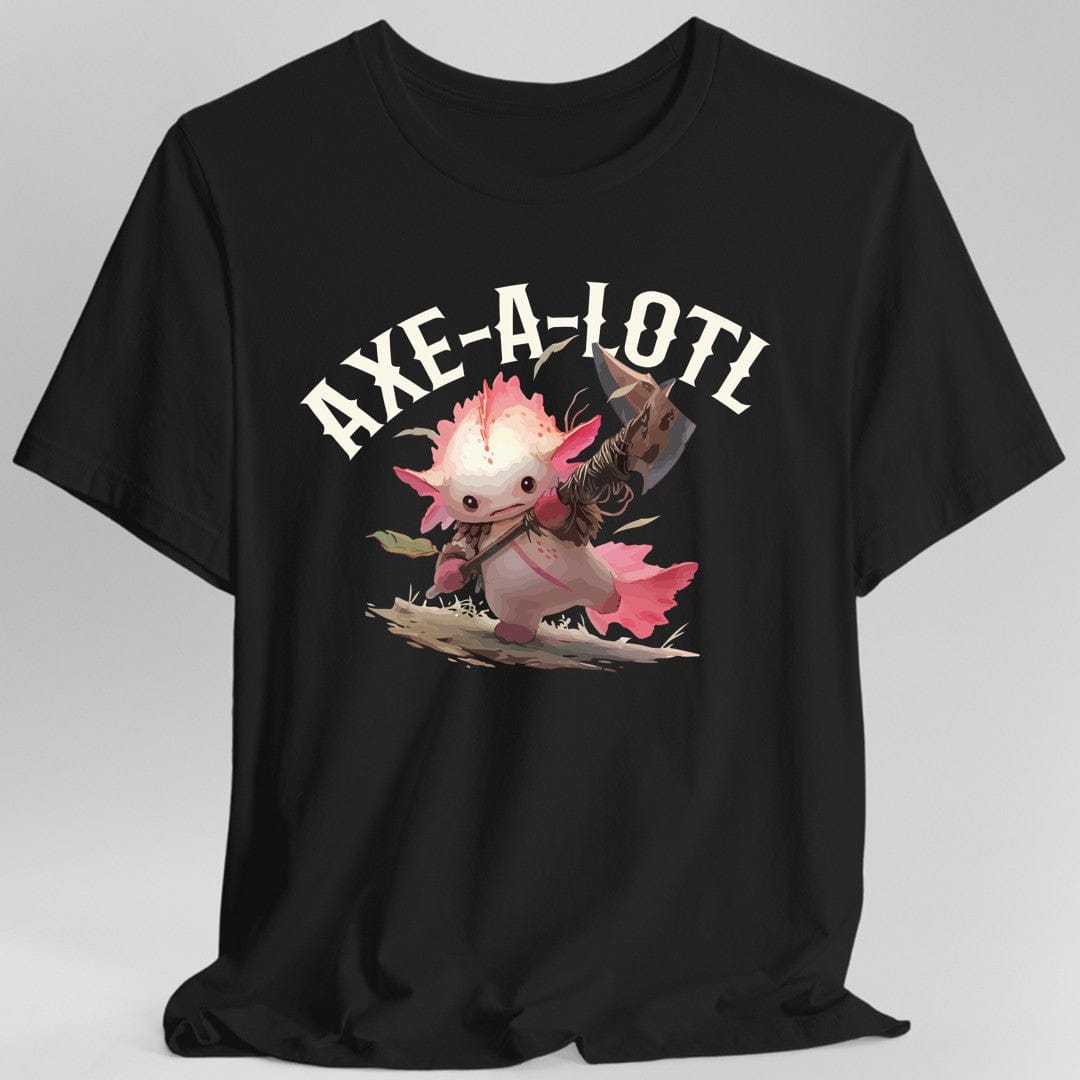Printify T-Shirt Black / S Axe-A-Lotl Funny Axolotl DnD T-Shirt