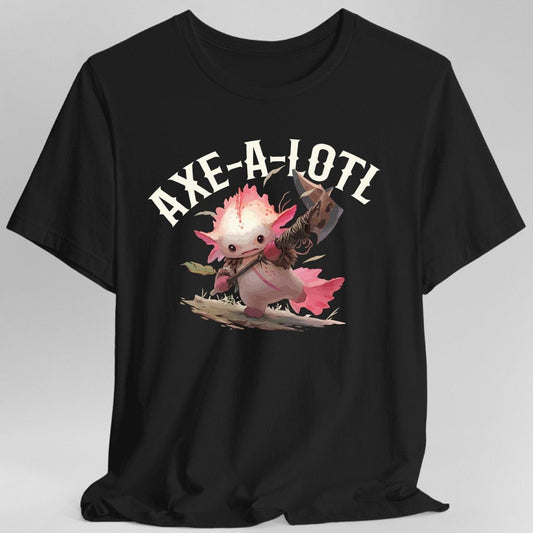Printify T-Shirt Black / S Axe-A-Lotl Funny Axolotl DnD T-Shirt
