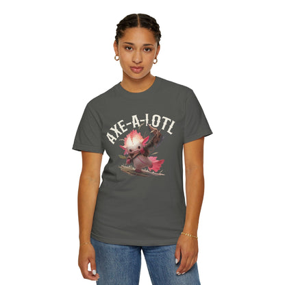 Printify T-Shirt Axe-A-Lotl Funny Axolotl DnD T-Shirt - Comfort Colors