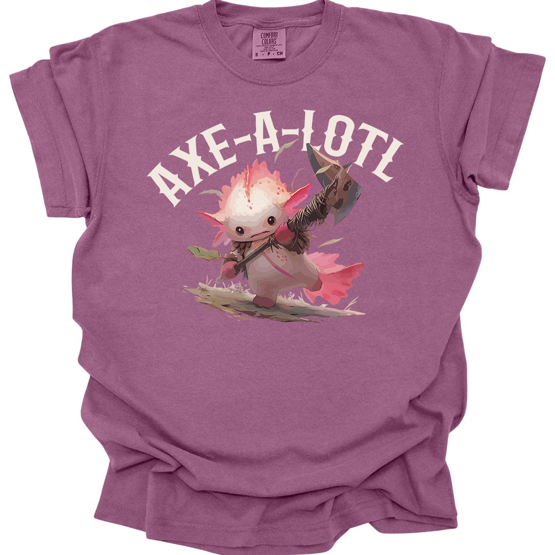 Printify T-Shirt Berry / S Axe-A-Lotl Funny Axolotl DnD T-Shirt - Comfort Colors