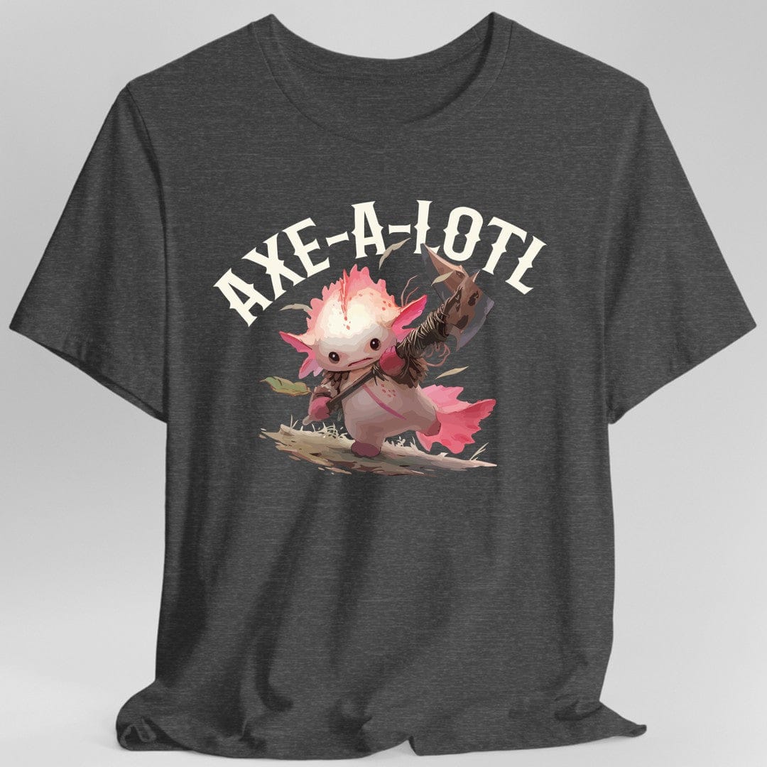 Printify T-Shirt Dark Heather / S Axe-A-Lotl Funny Axolotl DnD T-Shirt