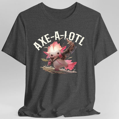 Printify T-Shirt Dark Heather / S Axe-A-Lotl Funny Axolotl DnD T-Shirt
