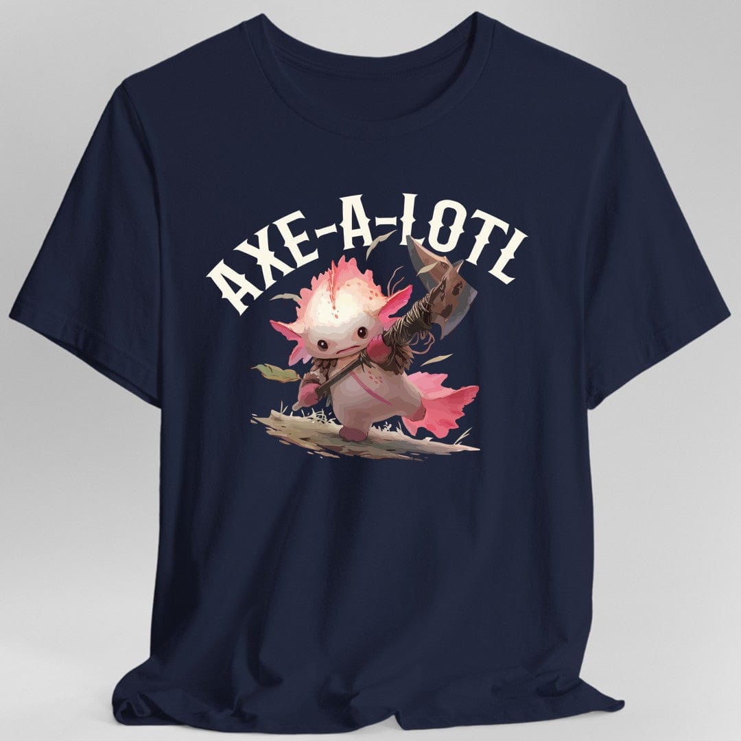 Printify T-Shirt Navy / S Axe-A-Lotl Funny Axolotl DnD T-Shirt