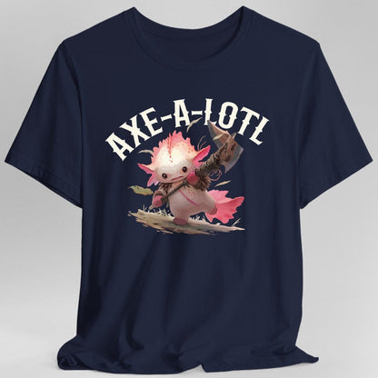 Printify T-Shirt Navy / S Axe-A-Lotl Funny Axolotl DnD T-Shirt