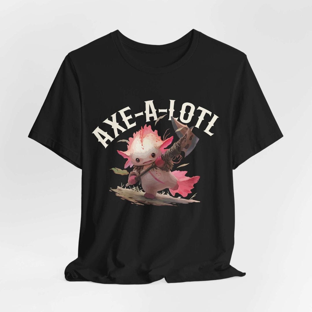 Printify T-Shirt Black / S Axe-A-Lotl Funny DnD T-Shirt